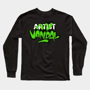 No Artist but Vandal Graffiti Tag Long Sleeve T-Shirt